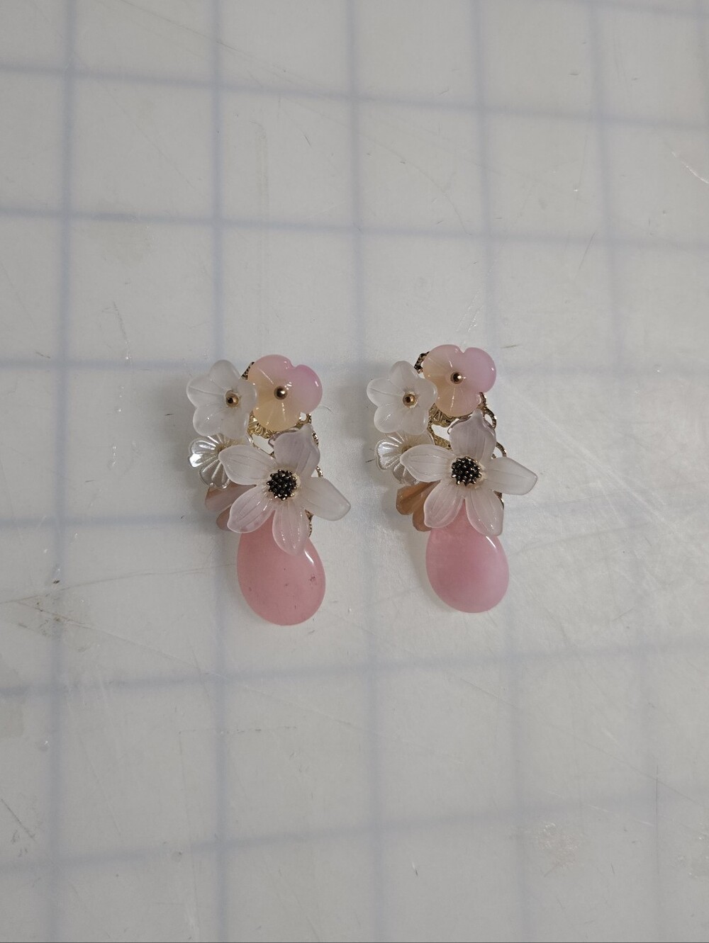 Pink Flower Earrings